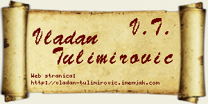 Vladan Tulimirović vizit kartica